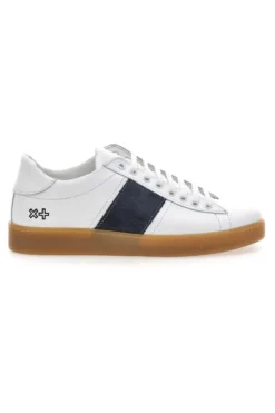 Sneakers da uomo bianco in pelle con suola gum Ptr 3000