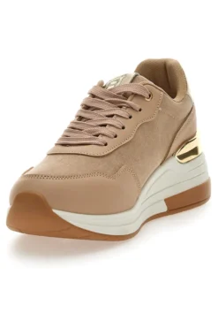 Sneakers Flatform Beige con Dettagli Dorati Laura Biagiotti 8923