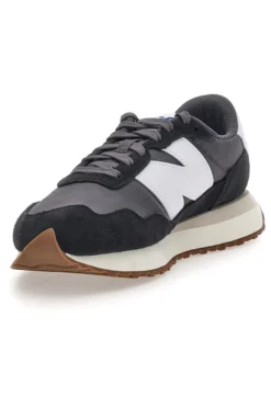 Sneakers grigie da ginnastica in pelle e tessuto New balance Ms237ga