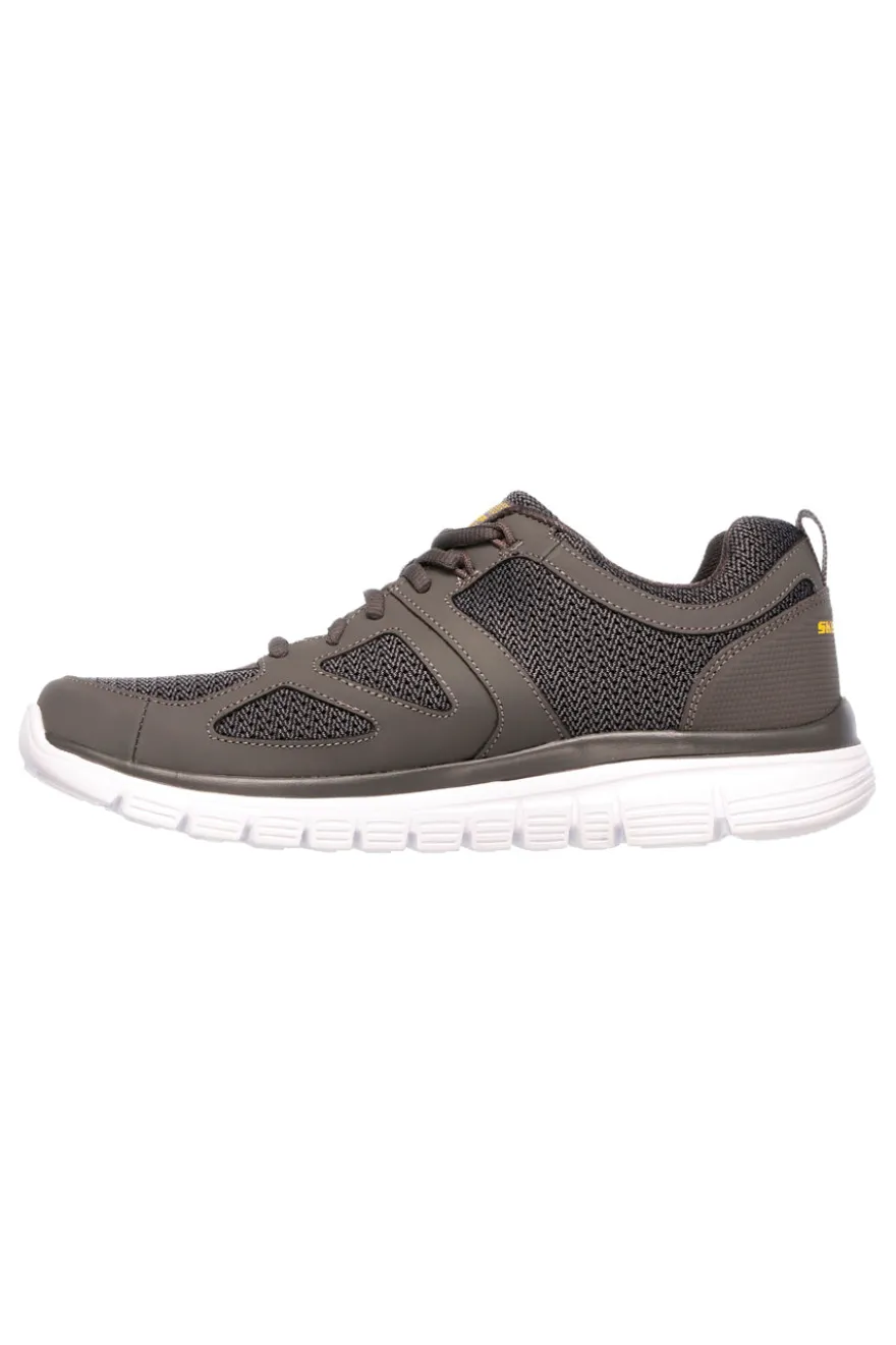 Sneakers grigie in pelle e mesh con soletta memory foam Skechers Burns Agoura da Uomo