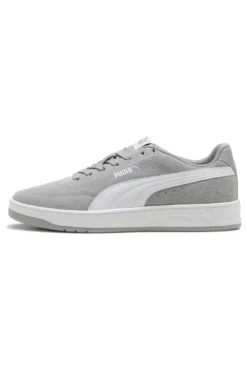 Sneakers grigie in pelle scamosciata con suola in gomma Puma Court Classic Clean SD