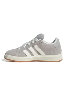 Sneakers grigie in suede con strisce bianche Adidas Grand Court 00s K