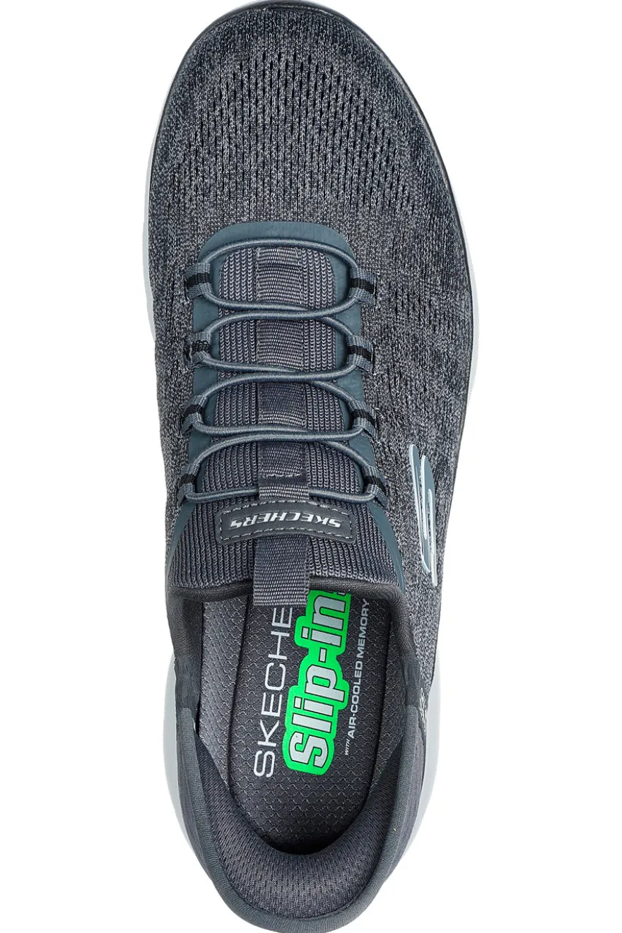 Sneakers grigio antracite slip-on con soletta memory foam Skechers Summits Key Pace da Uomo