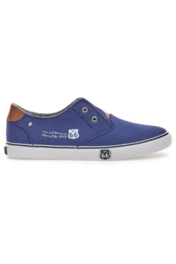 Sneakers in Tela Route 66 01804 Blu