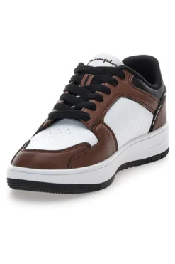 Sneakers marroni e bianche con dettagli black Champion RD18 2.0 Low