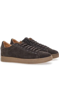 Sneakers marroni in camoscio con suola a contrasto Ptr 3021