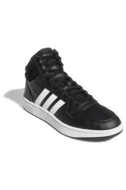 Sneakers Mid-Cut nere con bande bianche ADIDAS Hoops 3.0 Mid