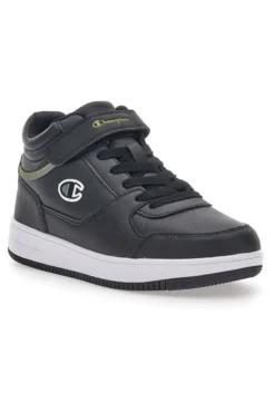 Sneakers Mid-Cut nere e Verde con Velcro CHAMPION REBOUND MID