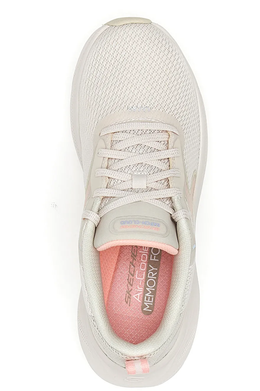 Sneakers natural pink leggere e flessibili Skechers SEKCH Cloud Smooth Wave