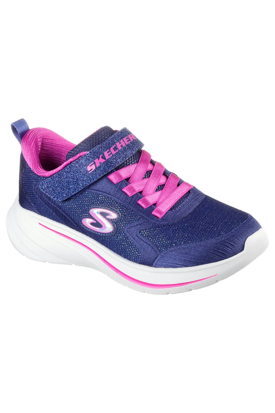 Sneakers navy glitterate con chiusura a strappo Wave 92 Skechers