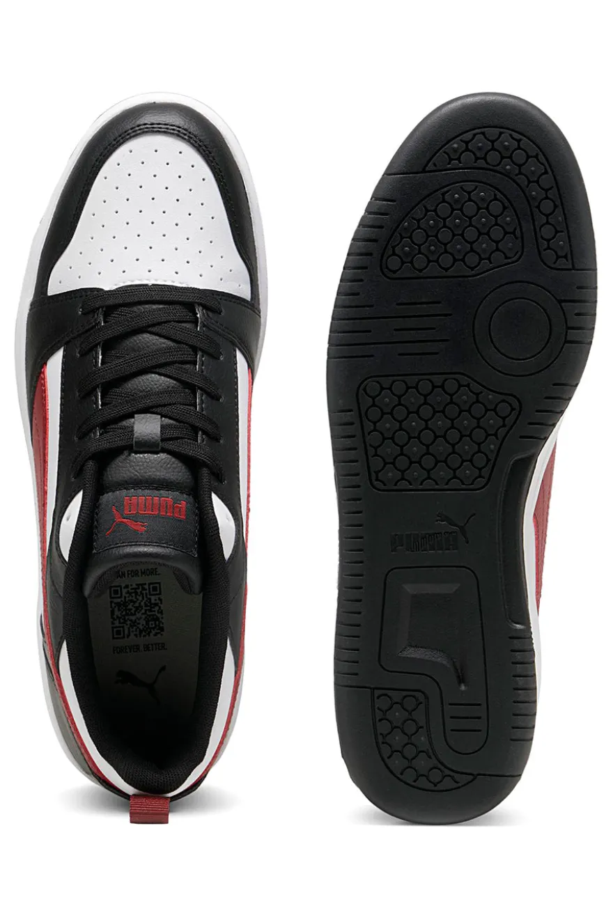 Sneakers Nere Bianche e Rosse Puma Rebound V6 Low