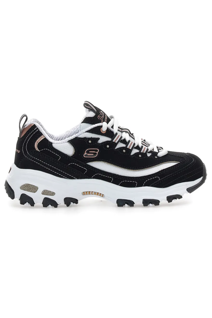 Sneakers nere con dettagli rose gold e Memory Foam Skechers D'Lites Devoted Fan