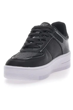 Sneakers Nere Con Flatform Coveri Amber Microfiber Metal