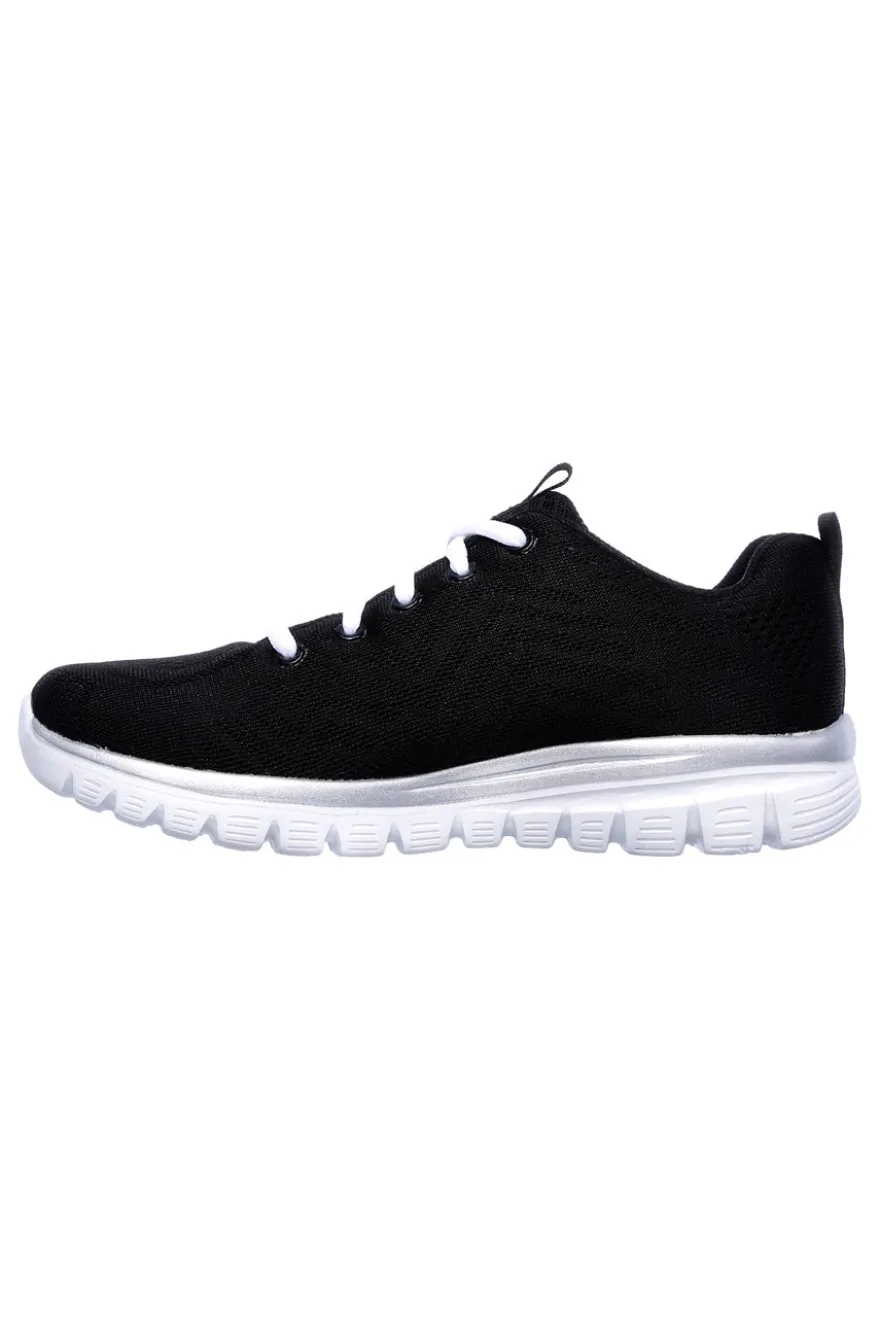 Sneakers nere con suola bianca in mesh e Memory Foam Skechers Graceful Get Connected
