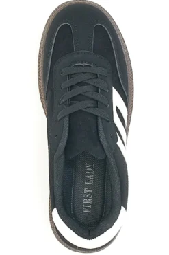 Sneakers Nere e Bianche Con Flatform First Lady 016