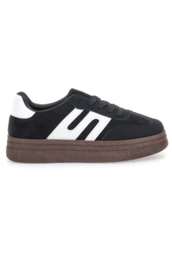 Sneakers Nere e Bianche Con Flatform First Lady 016