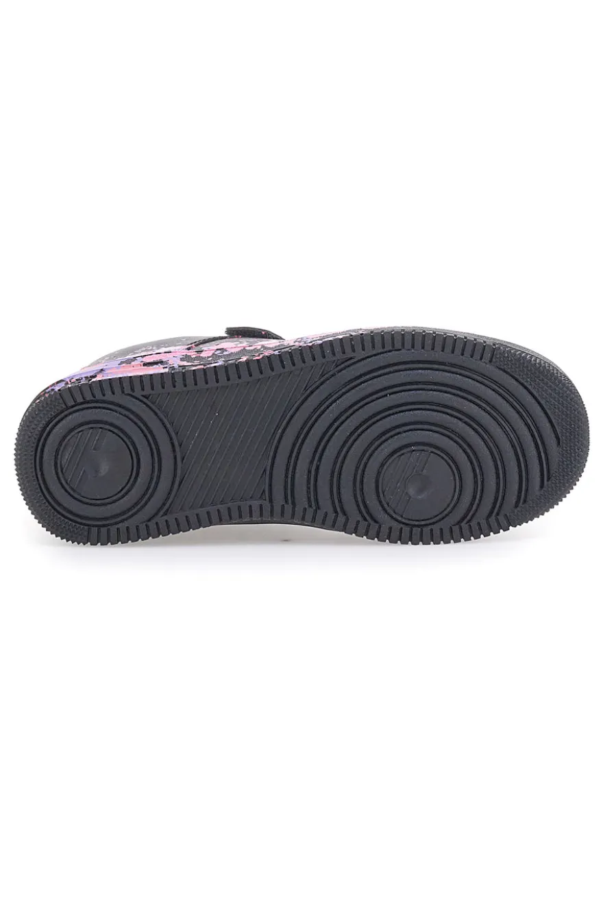 Sneakers nere e rosa con stampa colorata PITT KIDS K191562