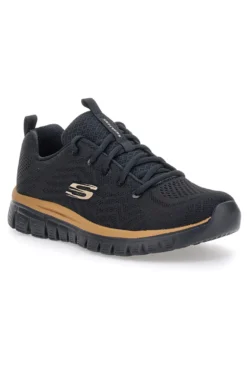 Sneakers nere in mesh con Memory Foam Skechers Graceful Get Connected