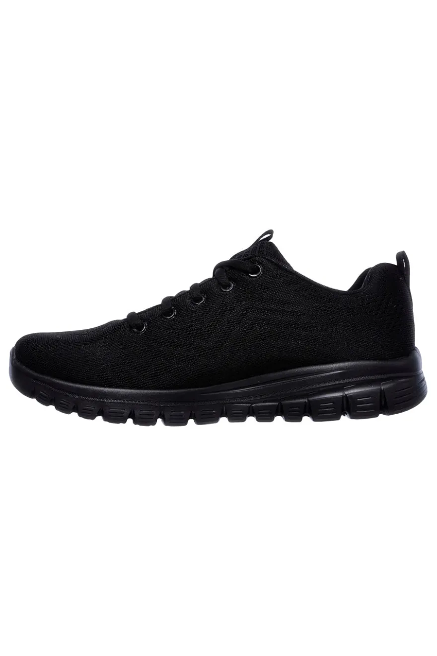 Sneakers nere in mesh con Memory Foam Skechers Graceful Get Connected