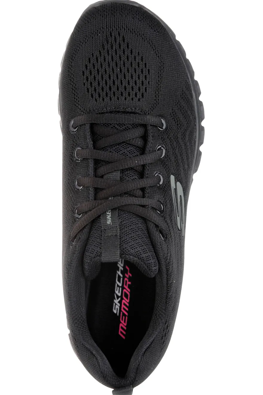Sneakers nere in mesh con Memory Foam Skechers Graceful Get Connected