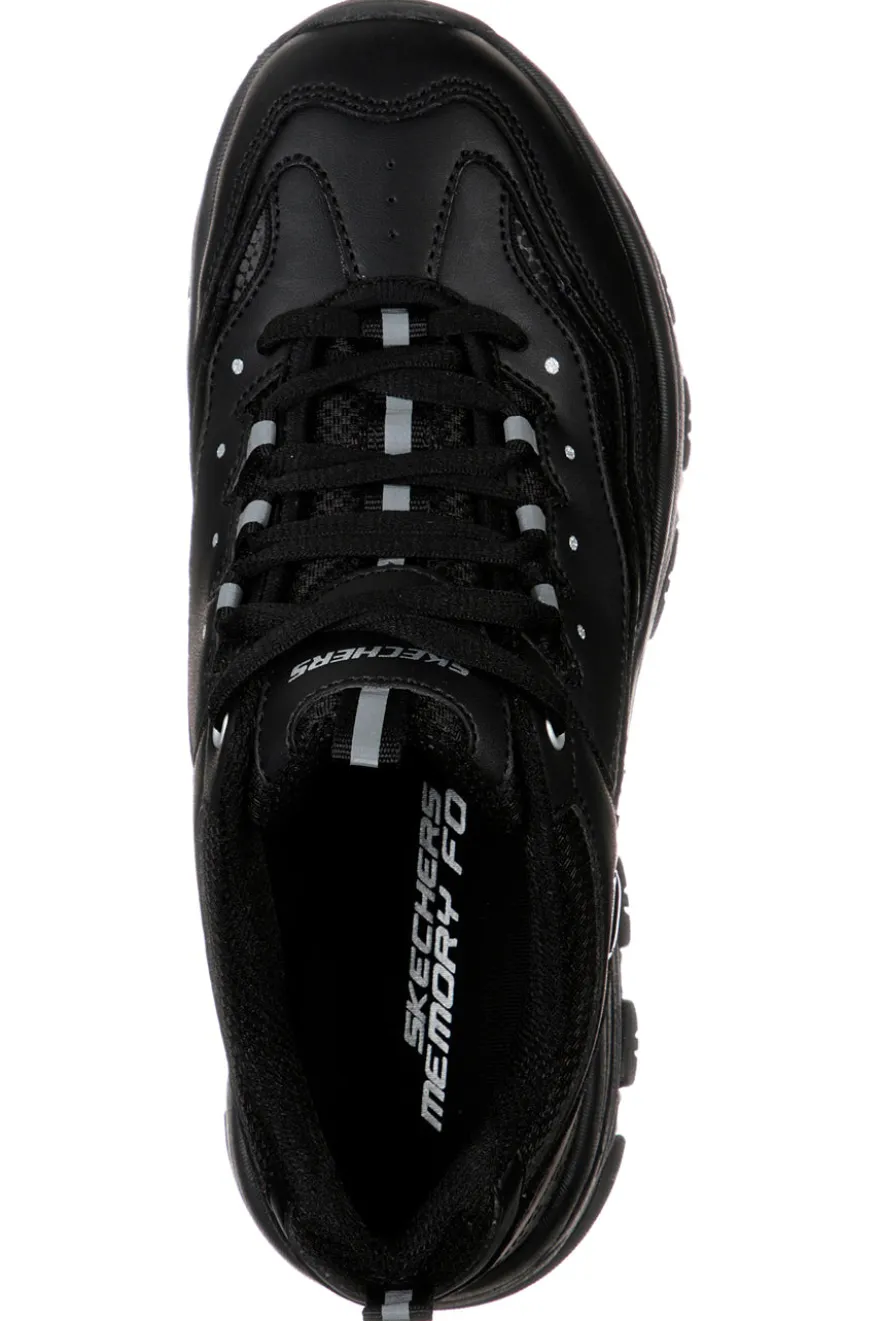 Sneakers nere in pelle con Memory Foam Skechers Iconic Unabashed