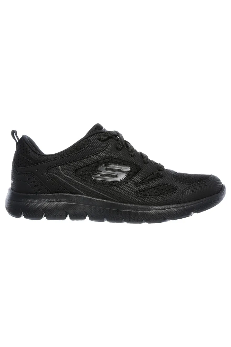 Sneakers nere in pelle e mesh con soletta memory foam Skechers Summits Suited