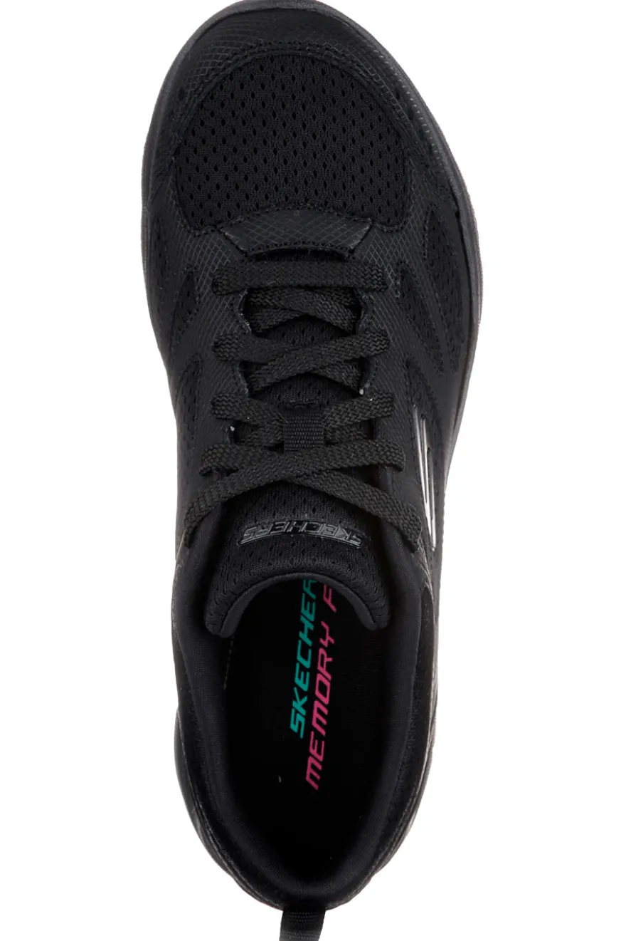 Sneakers nere in pelle e mesh con soletta memory foam Skechers Summits Suited