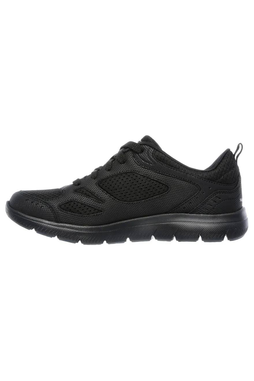 Sneakers nere in pelle e mesh con Memory Foam Skechers Summits Suited