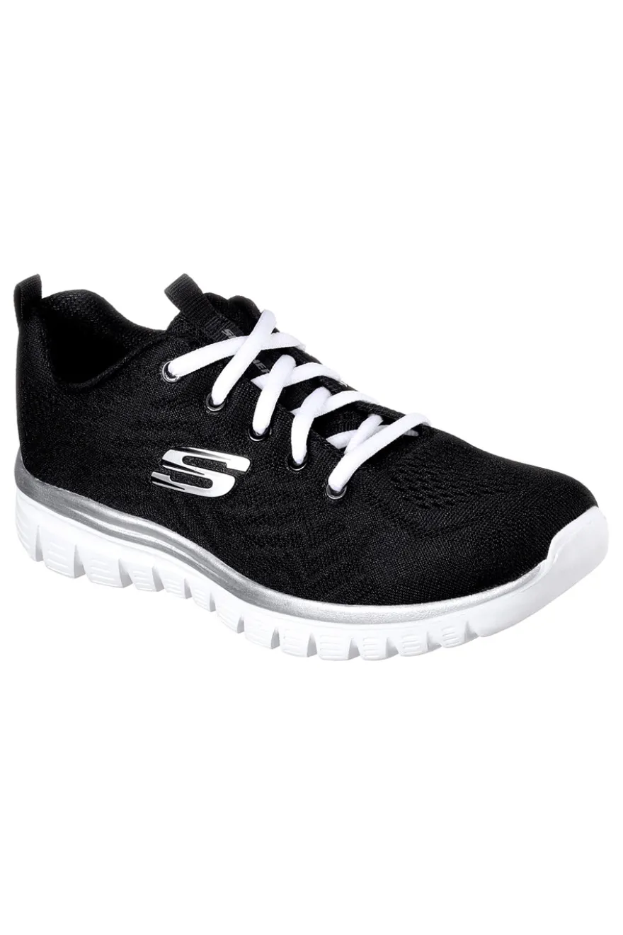 Sneakers nero bianco Memory Foam Skechers Graceful Get Connected