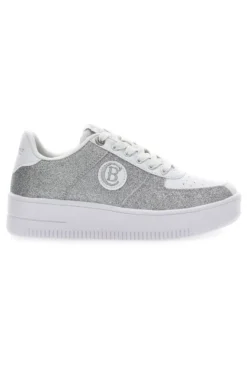Sneakers Platform Cotton Belt Bipolar Glitter Argento