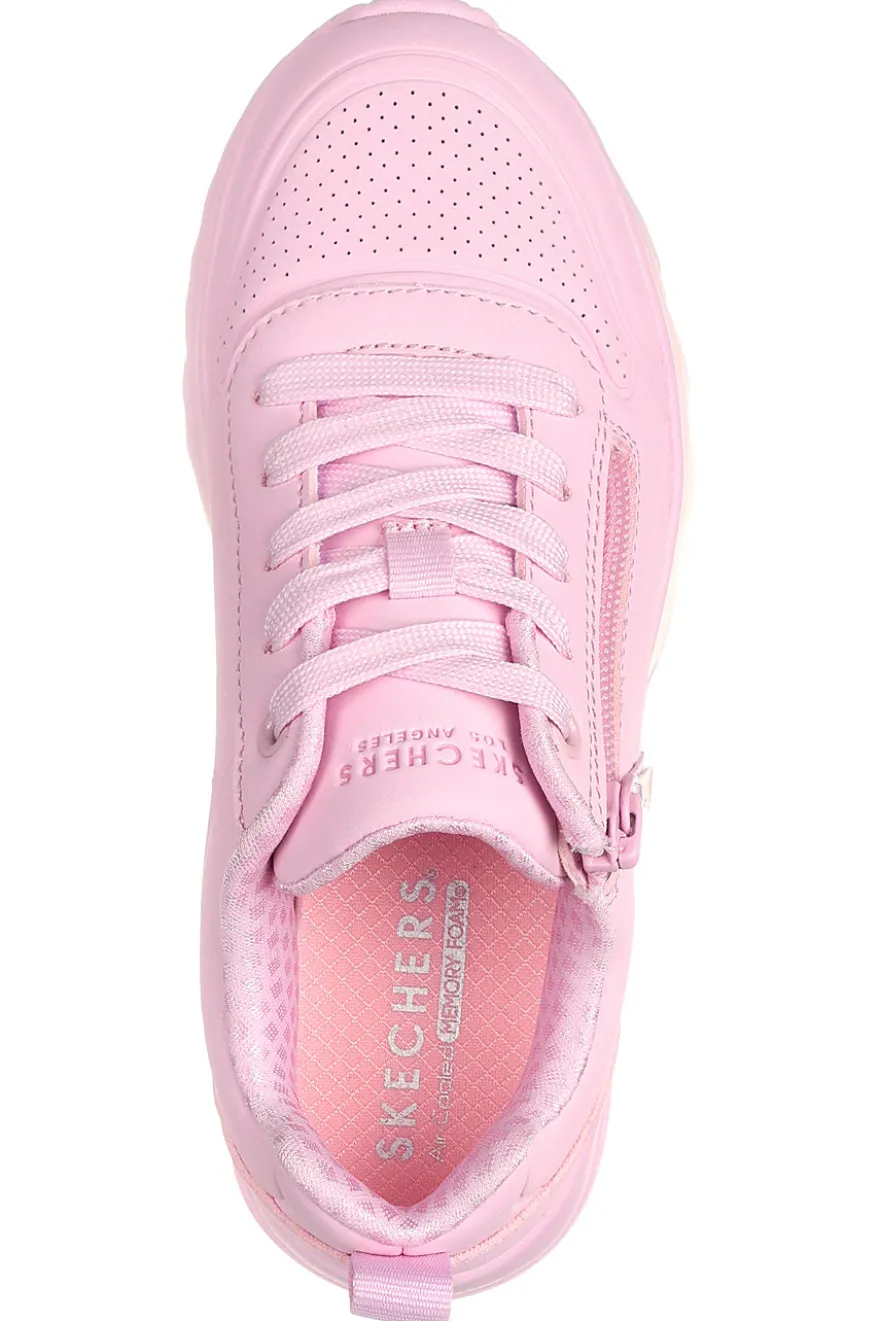 Sneakers rosa con zip laterale e suola platform Skechers Uno Lite Easy Zip