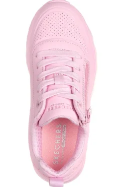 Sneakers rosa con zip laterale e platform Skechers Uno Lite Easy Zip