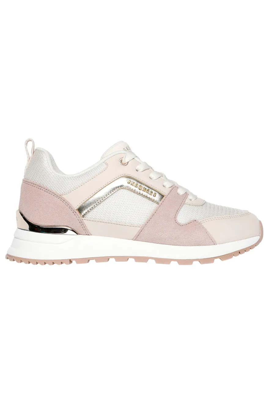 Sneakers Rosa e Oro con Tomaia in Pelle Skechers Street Runway - Posh Gal