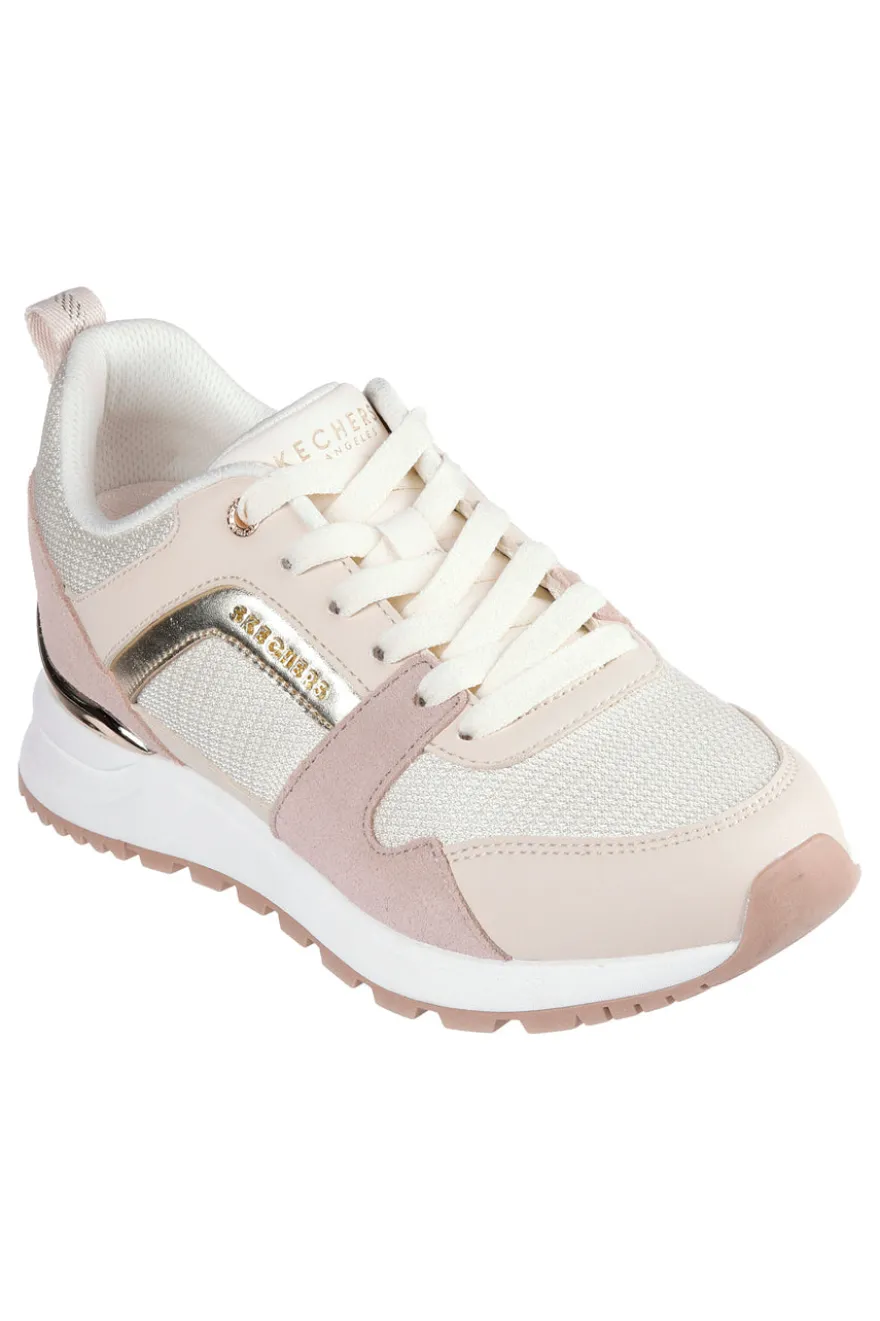 Sneakers Rosa e Oro con Tomaia in Pelle Skechers Street Runway - Posh Gal