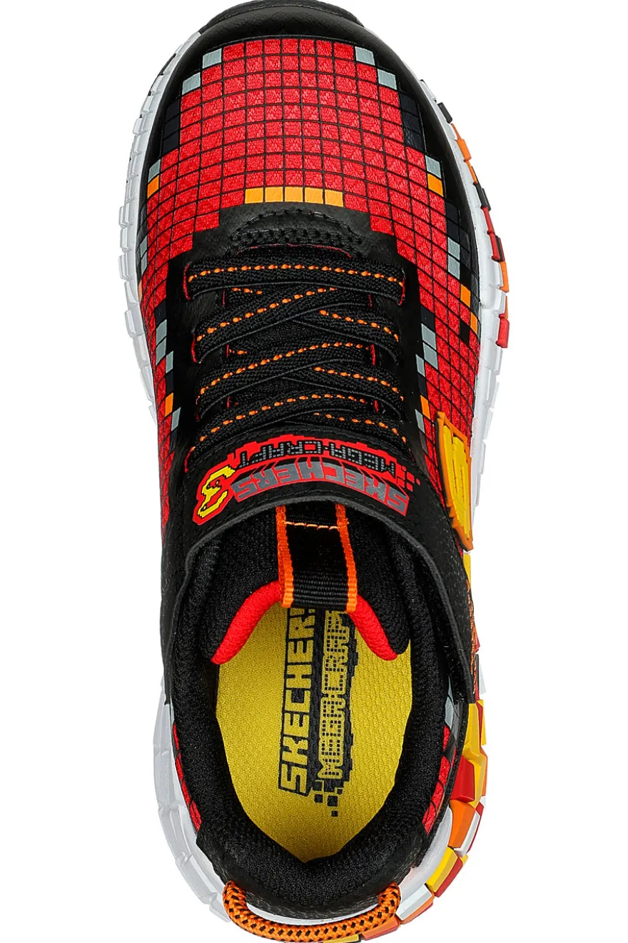 Sneakers rosse con dettagli pixelati e luci Skechers Mega-Craft 3
