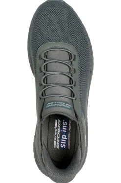 Sneakers slip ins verde oliva in mesh Skechers Bobs squad chaos tough walk
