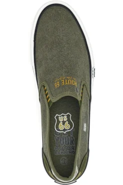 Sneakers Slip-On Verde Militare Route 66 21808