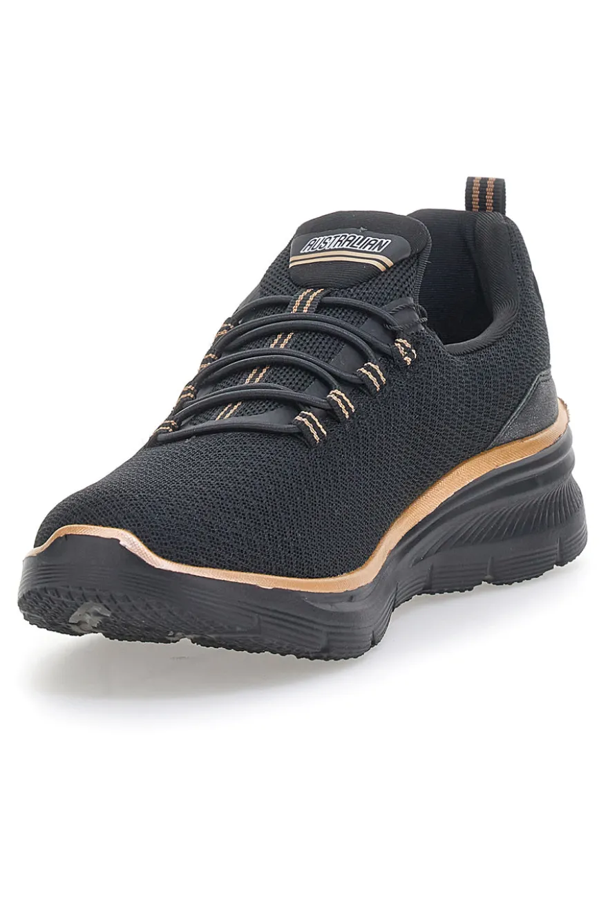 Sneakers Sportive Nere con Dettagli Oro Rosa AUSTRALIAN AUX2W505