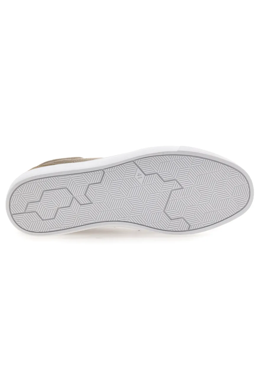 Sneakers taupe in tela con suola bianca Gas 514005