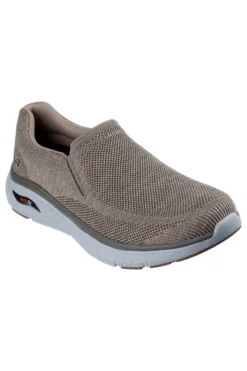 Sneakers taupe slip on in mesh Skechers Arch fit Crosser Locke