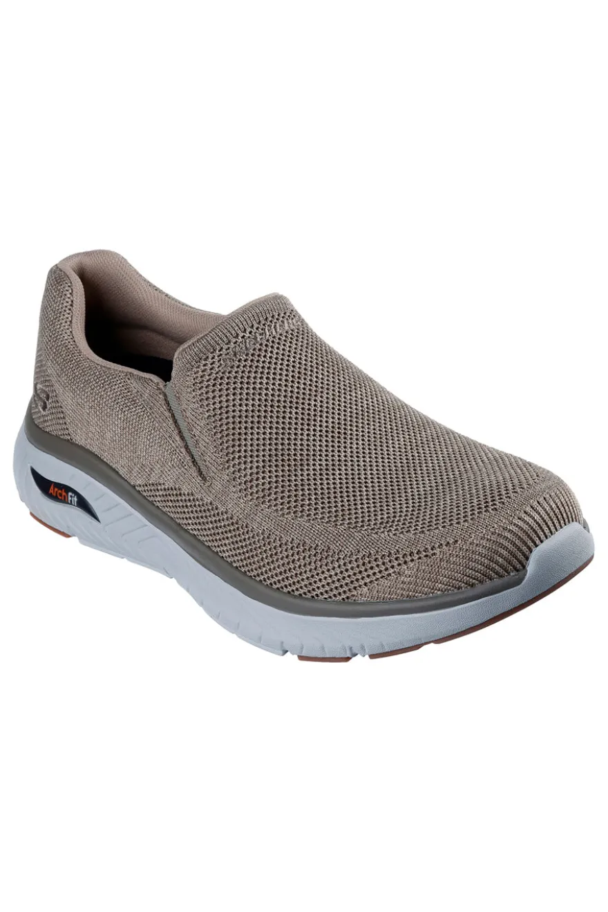 Sneakers taupe slip on in mesh Skechers Arch fit Crosser Locke