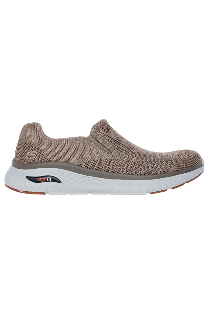Sneakers taupe slip on in mesh Skechers Arch fit Crosser Locke