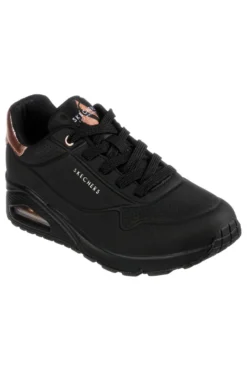 Sneakers total black con dettagli oro Skechers Uno Golden Air