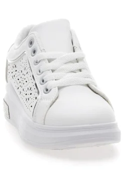 Sneakers traforate bianche con dettaglio argento CAFE' COST BK2440