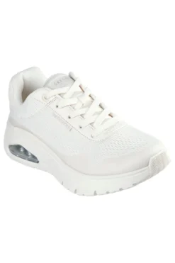 Sneakers Vegan Bianche con Platform Skechers Uno Flex - Spring On Air