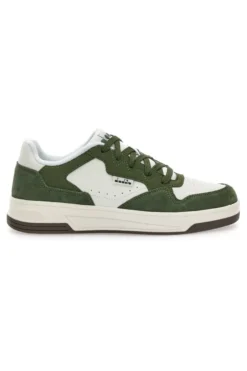 Sneakers verde e bianco in pelle Diadora 182198 70224