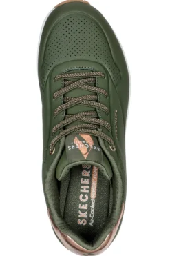 Sneakers verde militare con dettagli metallici Skechers Uno Shimmer Away