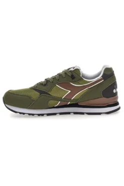 Sneakers verde militare inserti a contrasto Diadora N.92