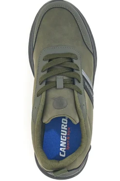 Sneakers verdi con inserti neri e suola flessibile Canguro CA1241