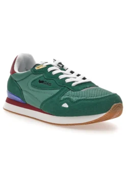 Sneakers verdi in tessuto con dettagli scamosciati Gas OMY MIX